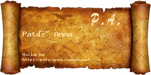Pató Anna névjegykártya