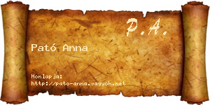Pató Anna névjegykártya